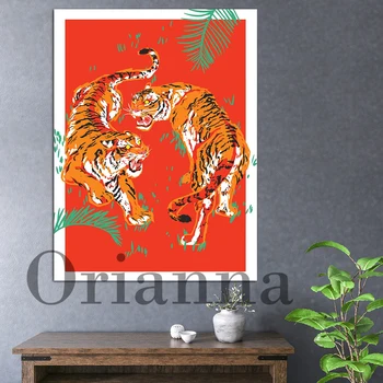 Годината на тигъра|Тигрови очи|Тигров печат|Лъки Тигър|Китайска илюстрация|Плакат на тигър|Традиционен зодиакален тигър | 2022 Нова година